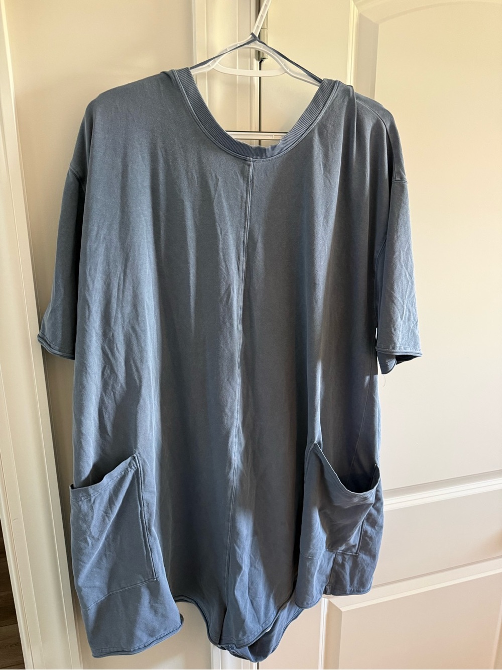 Free People Dusty Blue Relaxed Pocket Romper